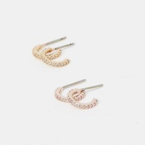 Express Post Back Hoop Earrings Set of Two
